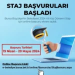 Bursa Büyükşehir’den staj fırsatı