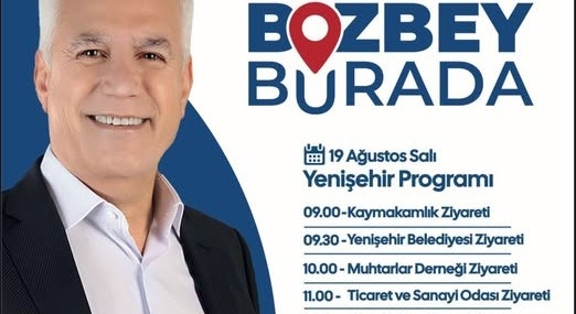 Başkan Bozbey Yarın Yenişehir’de